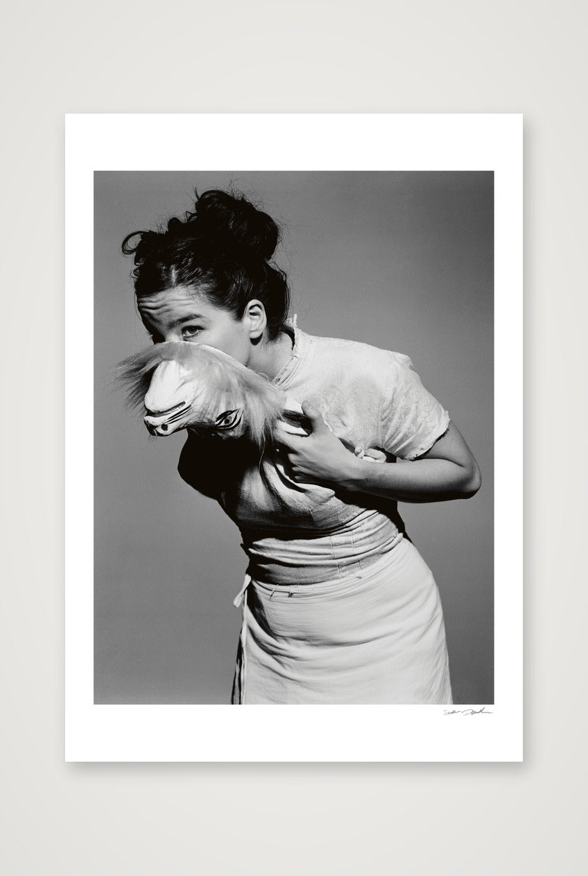 Björk - Studio with Mask - Black & White - 1995 — A1 (59×84cm, 23×33") Print only