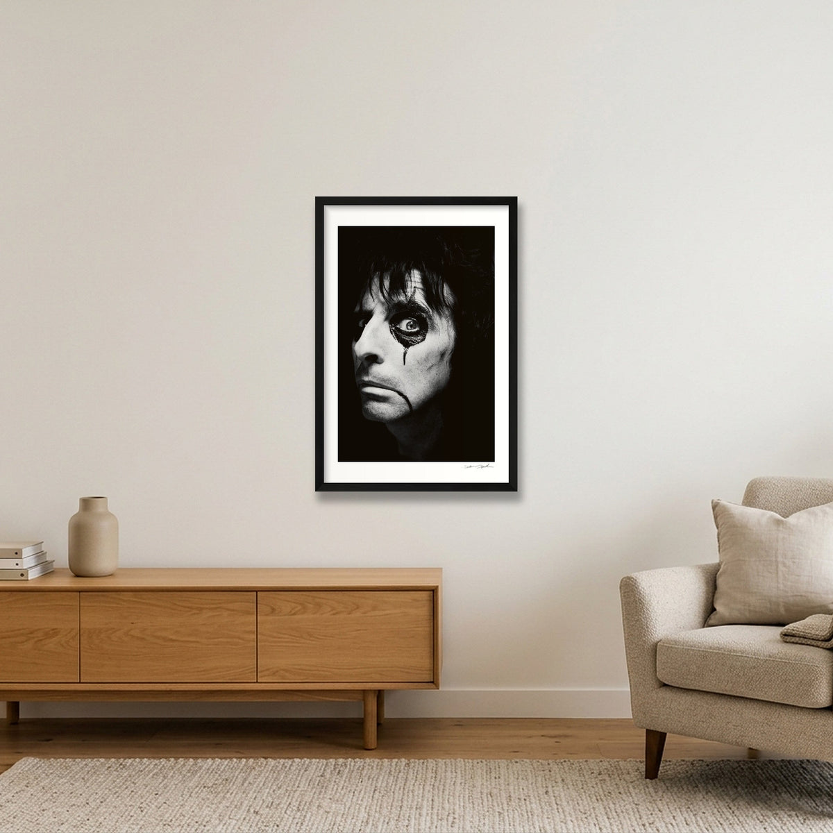 Alice Cooper AutoBiography Cover - London 1986 — 40×60cm, 16×24" Black Frame