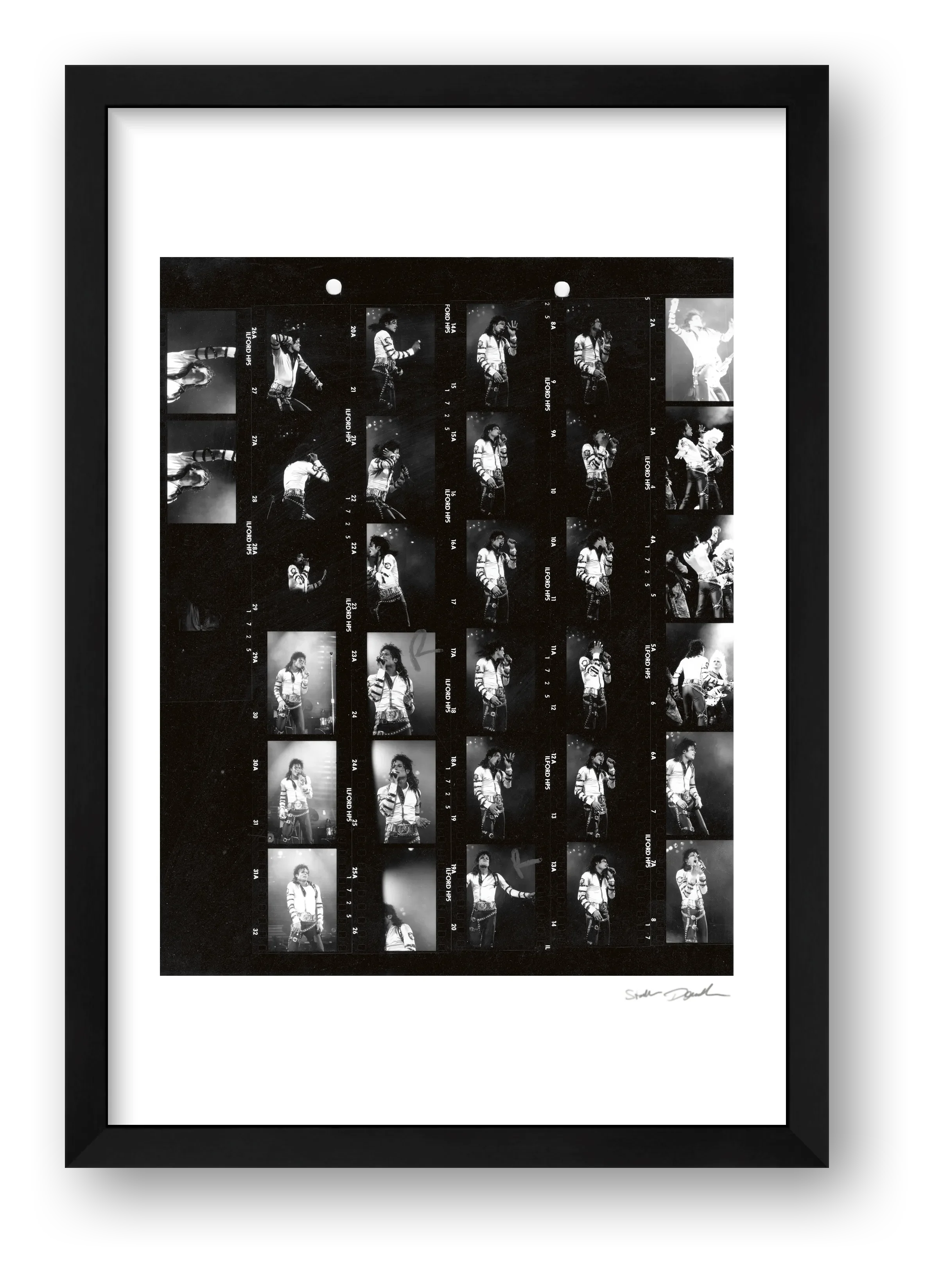 Michael Jackson - Wembley - Roll 11A Contact Sheet — framed