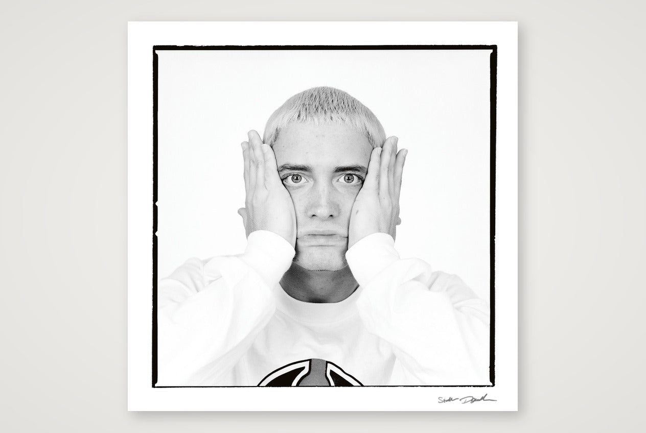 Eminem - Black & White - White Background Look 2 — 59×59cm, 23×23" Print only