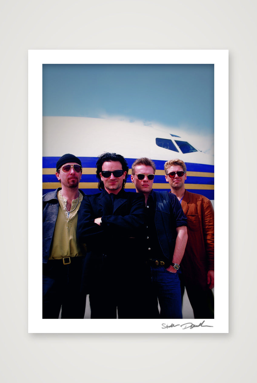 U2 - On the tarmac at Miami with a private 747 — A3 (30×42cm, 12×17") Print only