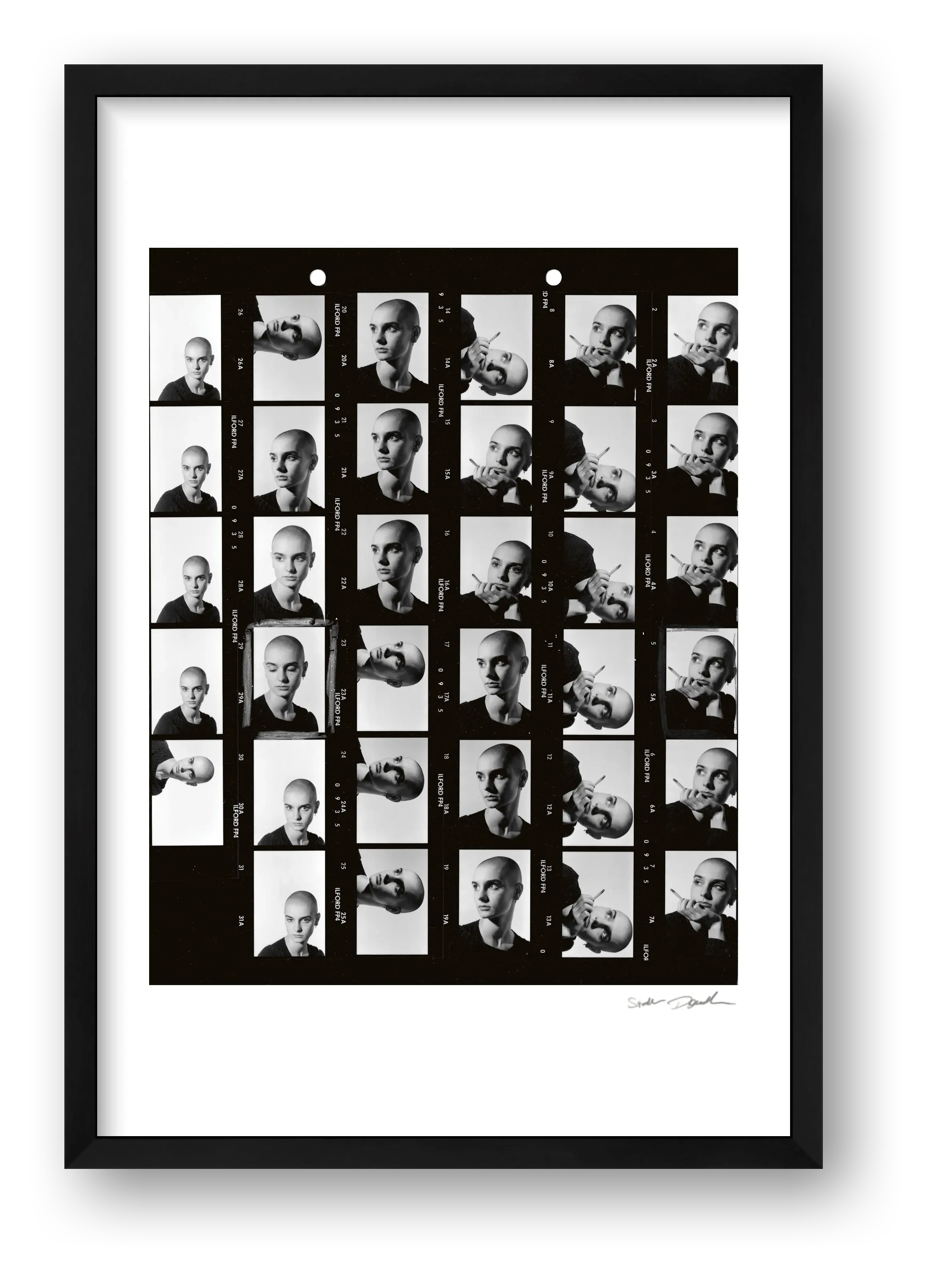 Sinead O'Connor - 1987 - Contact Sheet A — framed