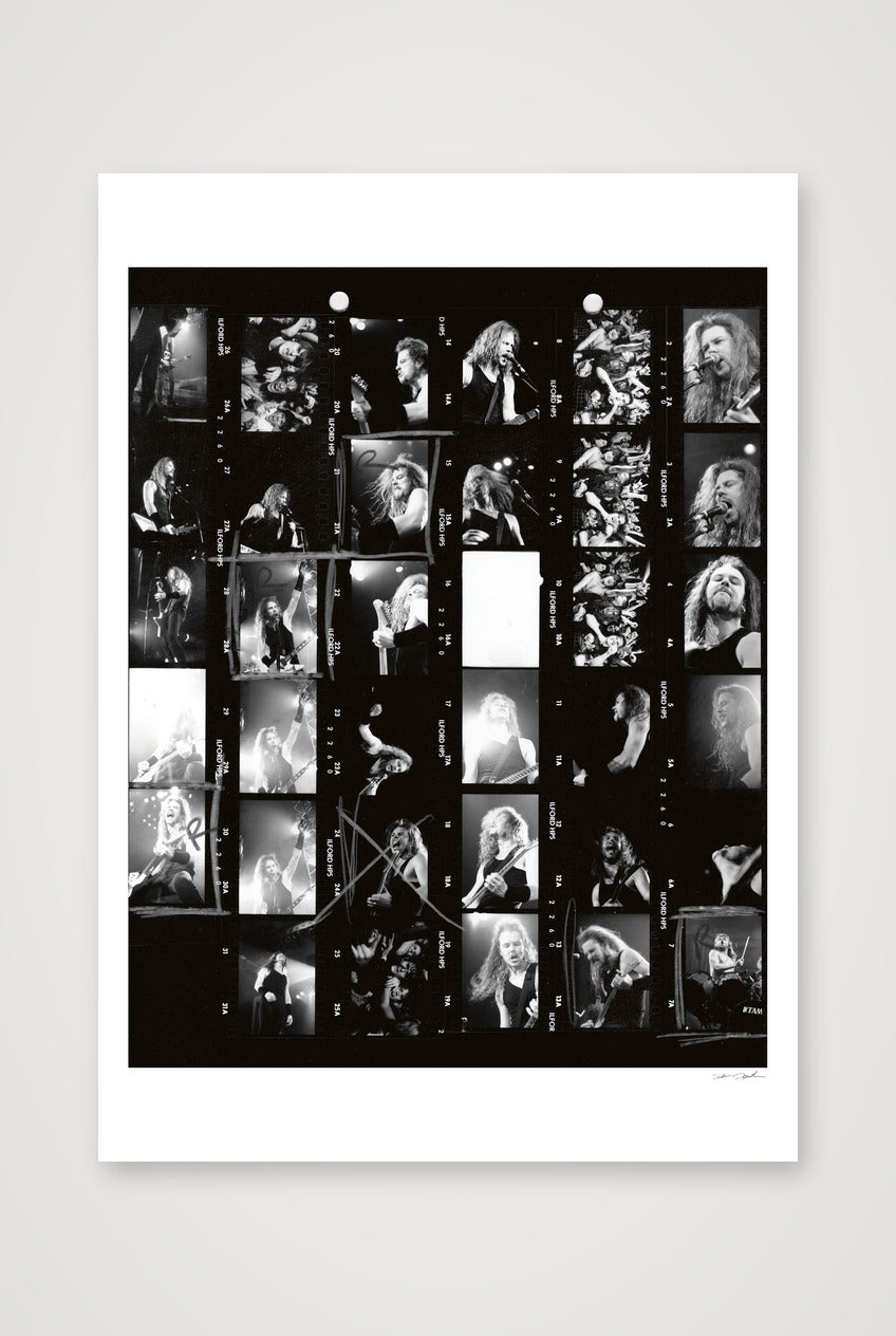 Metallica – Houston 1989 – Contact Sheet A — A0 (84×119cm, 33×47") Print only