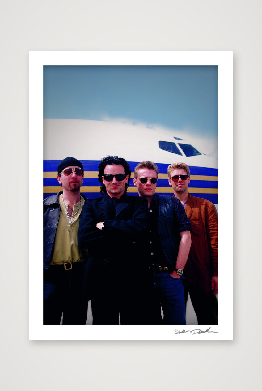 U2 - On the tarmac at Miami with a private 747 — A2 (42×59cm, 17×23") Print only