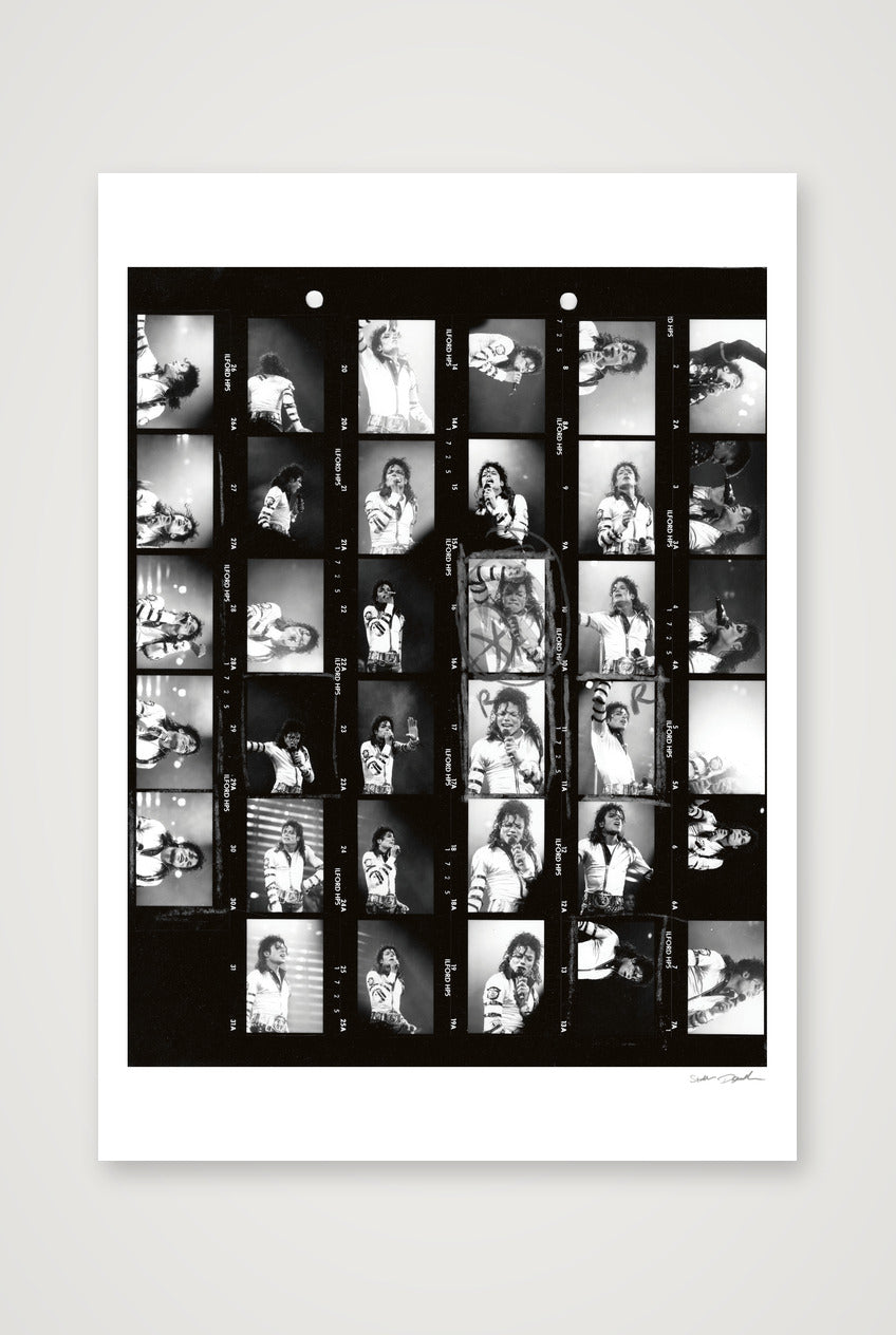 Michael Jackson - Wembley - Roll 11B Contact Sheet — A1 (59×84cm, 23×33") Print only
