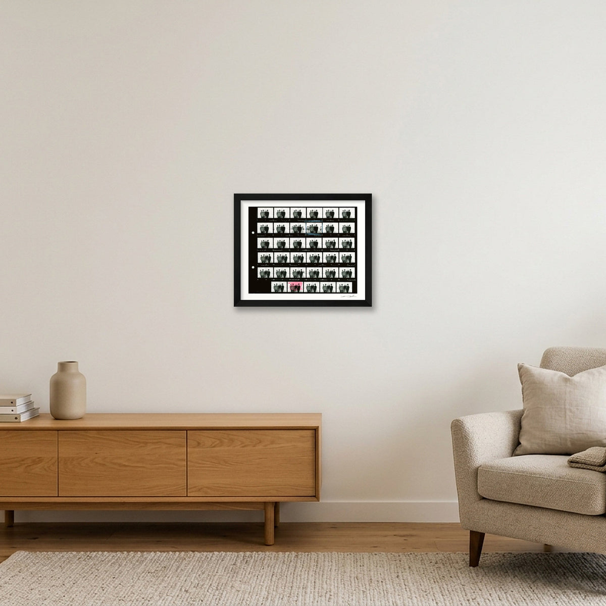 Oasis – Manchester Airport - Contact Sheet 49C — 35×28cm, 14×11" Black Frame