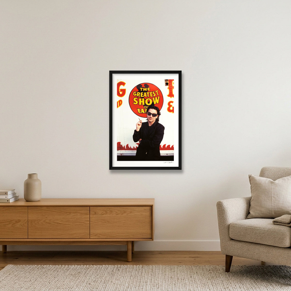 Bono - U2 - The Greatest Show on Earth — 42×59cm, 17×23" Black Frame