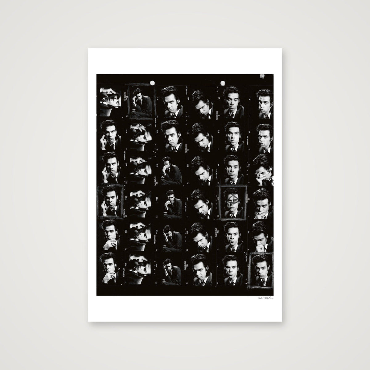 Nick Cave - Contact Sheet -1990 — A0 (84×119cm, 33×47") Print only