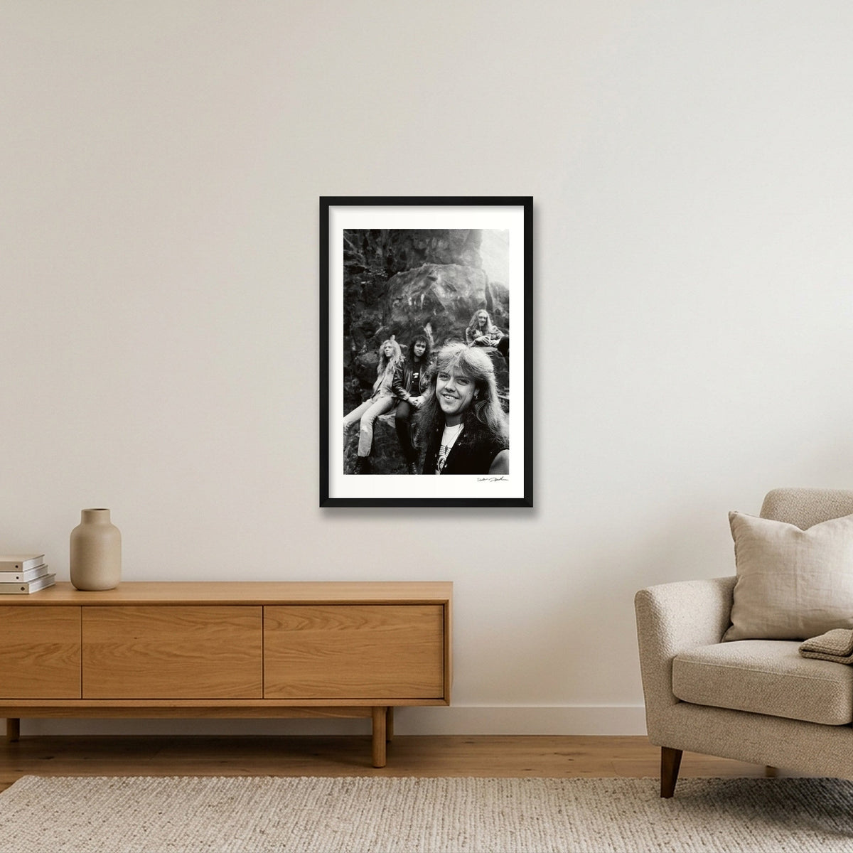 Metallica - Edinburgh 1986 - Rock Face — 40×60cm, 16×24" Black Frame