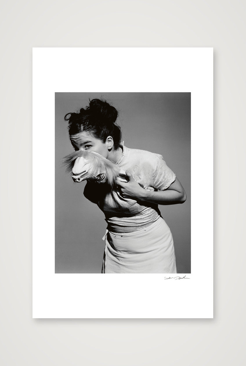 Björk - Studio with Mask - Black & White - 1995 — 30×45cm, 12×18" Print only