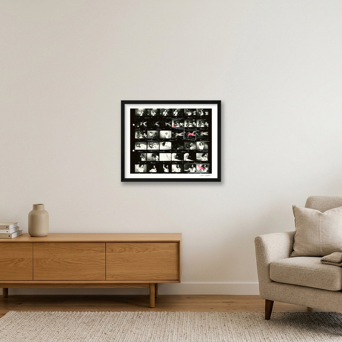 Prince - Nude - Contact Sheet A — 50×40cm, 20×16" Black Frame