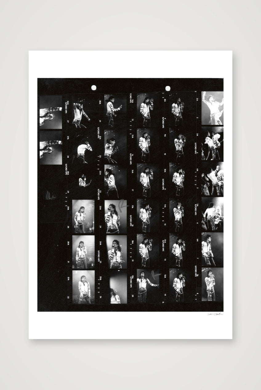 Michael Jackson - Wembley - Roll 11A Contact Sheet — A0 (84×119cm, 33×47") Print only