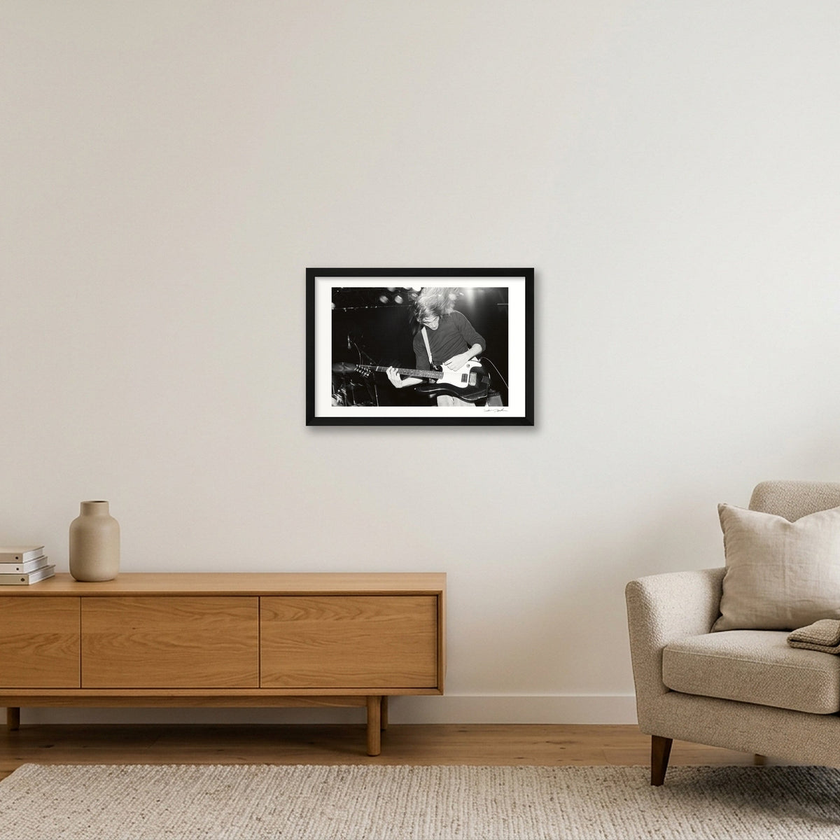 Kurdt Cobain - Live 1989 - Thoughtful — 45×30cm, 18×12" Black Frame