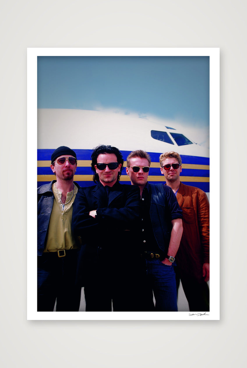 U2 - On the tarmac at Miami with a private 747 — A0 (84×119cm, 33×47") Print only