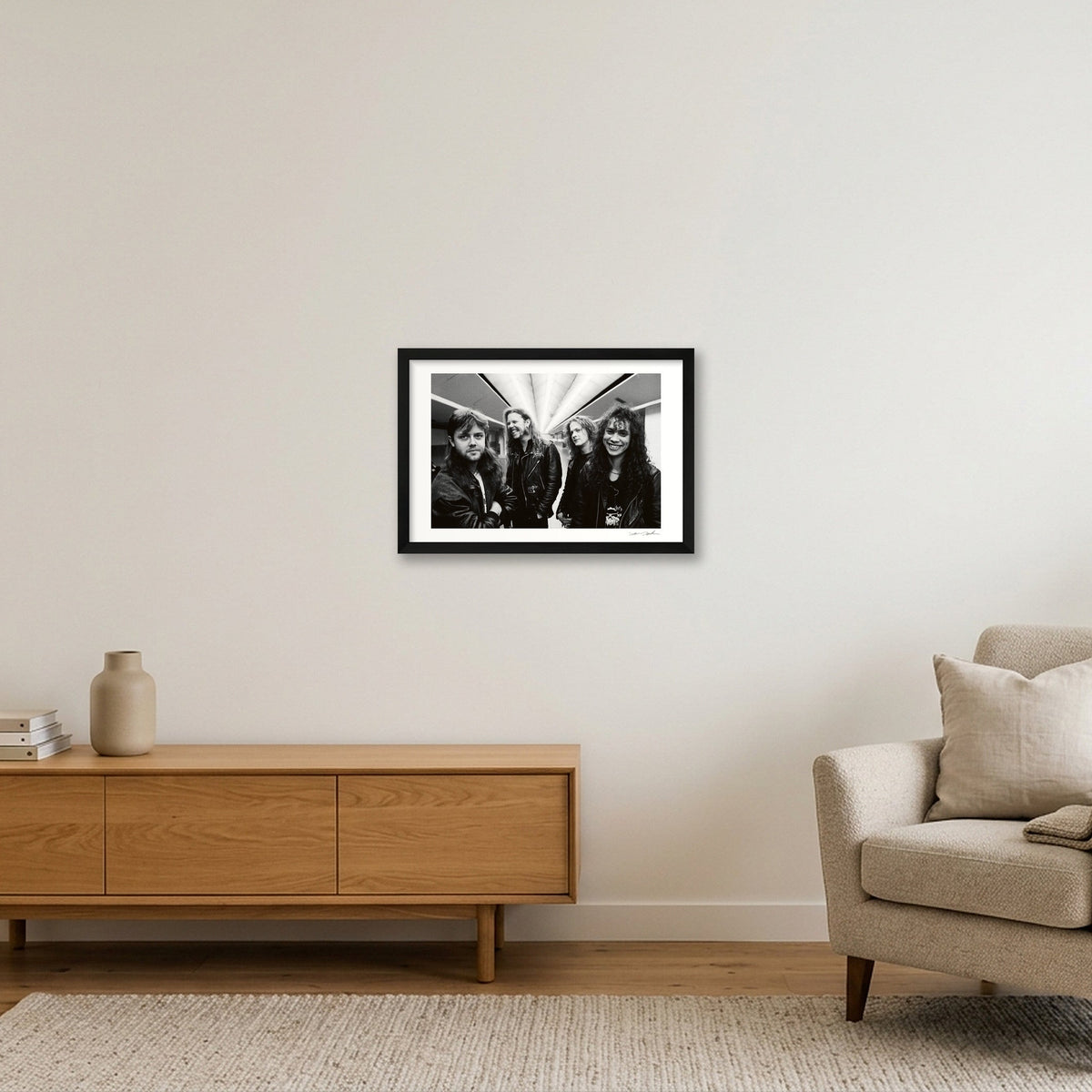 Metallica - Houston 1989 - Backstage Corridor — 45×30cm, 18×12" Black Frame