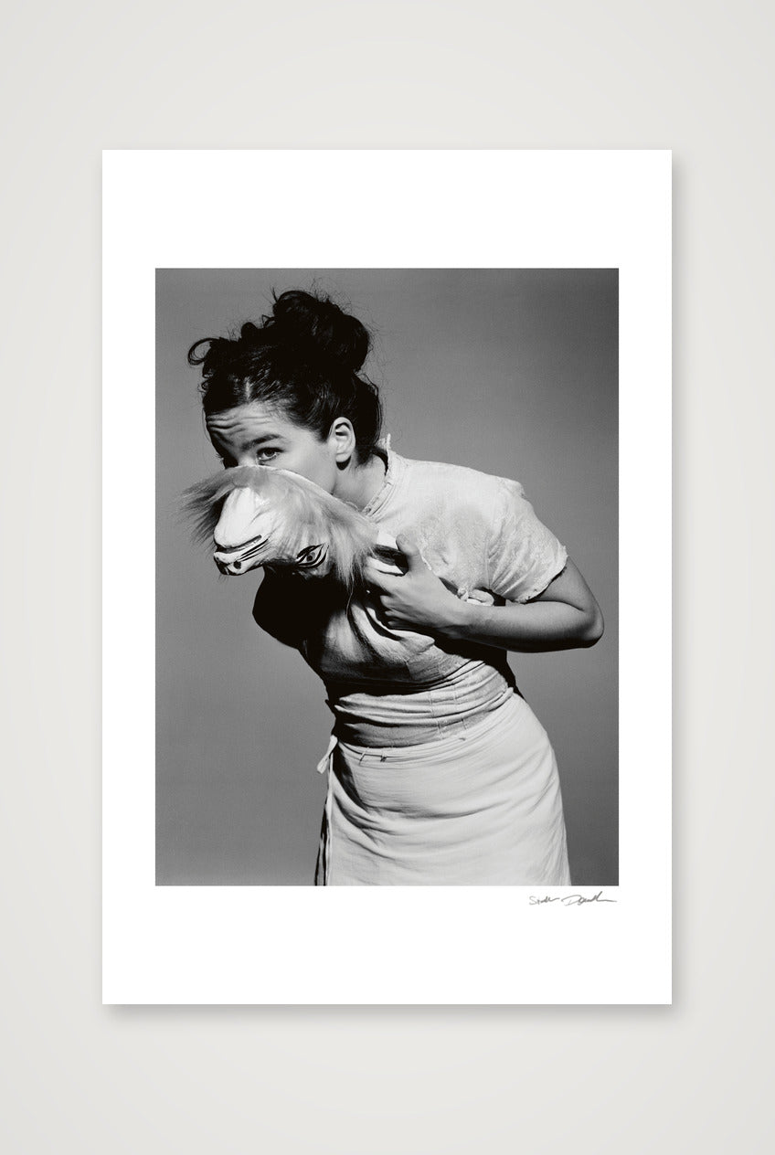 Björk - Studio with Mask - Black & White - 1995 — 40×60cm, 16×24" Print only