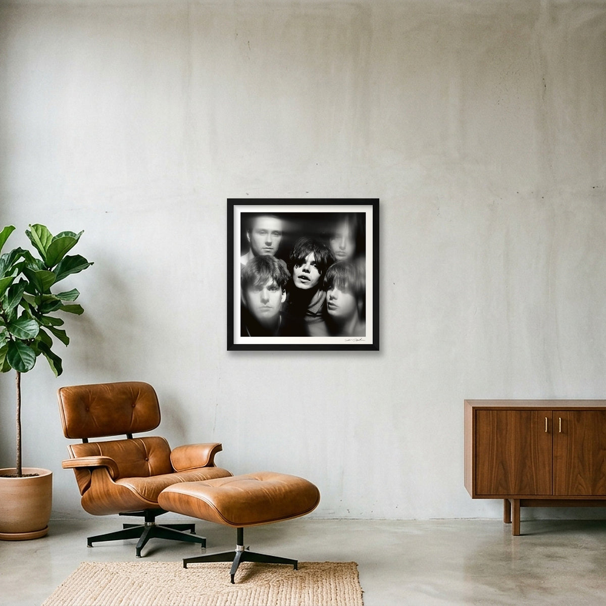 The Charlatans - Press Shoot 1990 - Vaseline — 40×40cm, 16×16" Black Frame