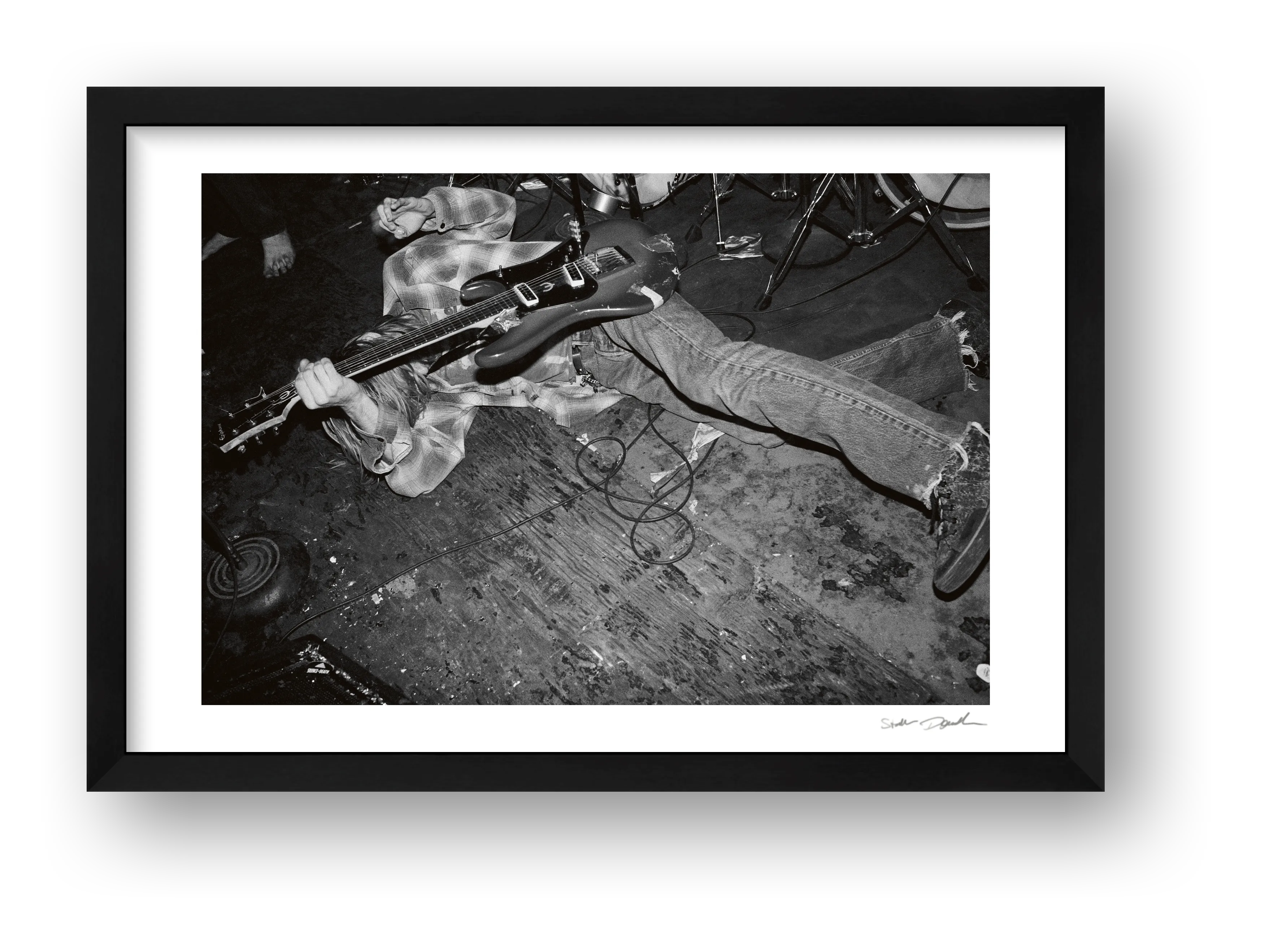 Kurt Cobain - Nirvana - Pyramid Club NYC - On the Floor — framed