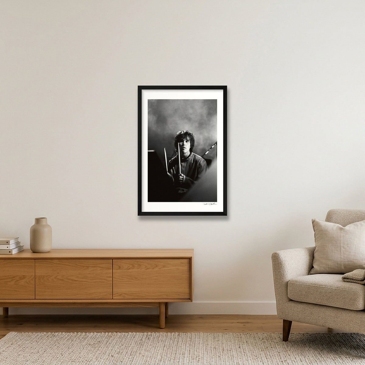 Ian Brown - Ally Pally - He Bangs The Drums — 40×60cm, 16×24" Black Frame