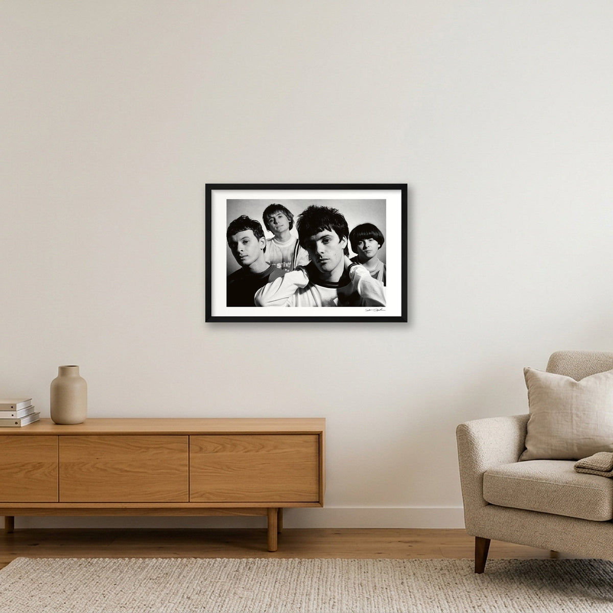 Manics - 1990 - Black & White Look 1 — 60×40cm, 24×16" Black Frame