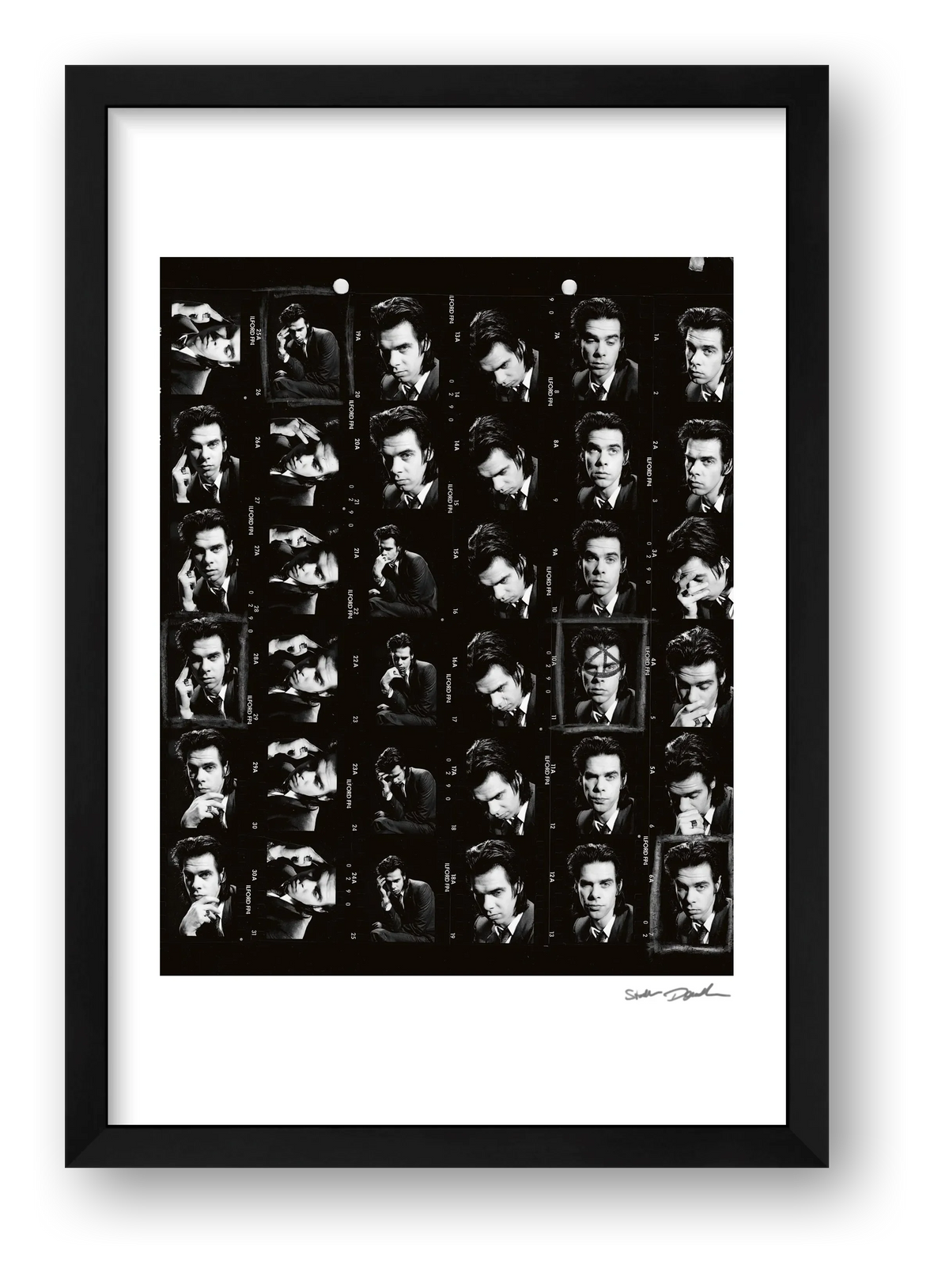 Nick Cave - Contact Sheet -1990 — framed