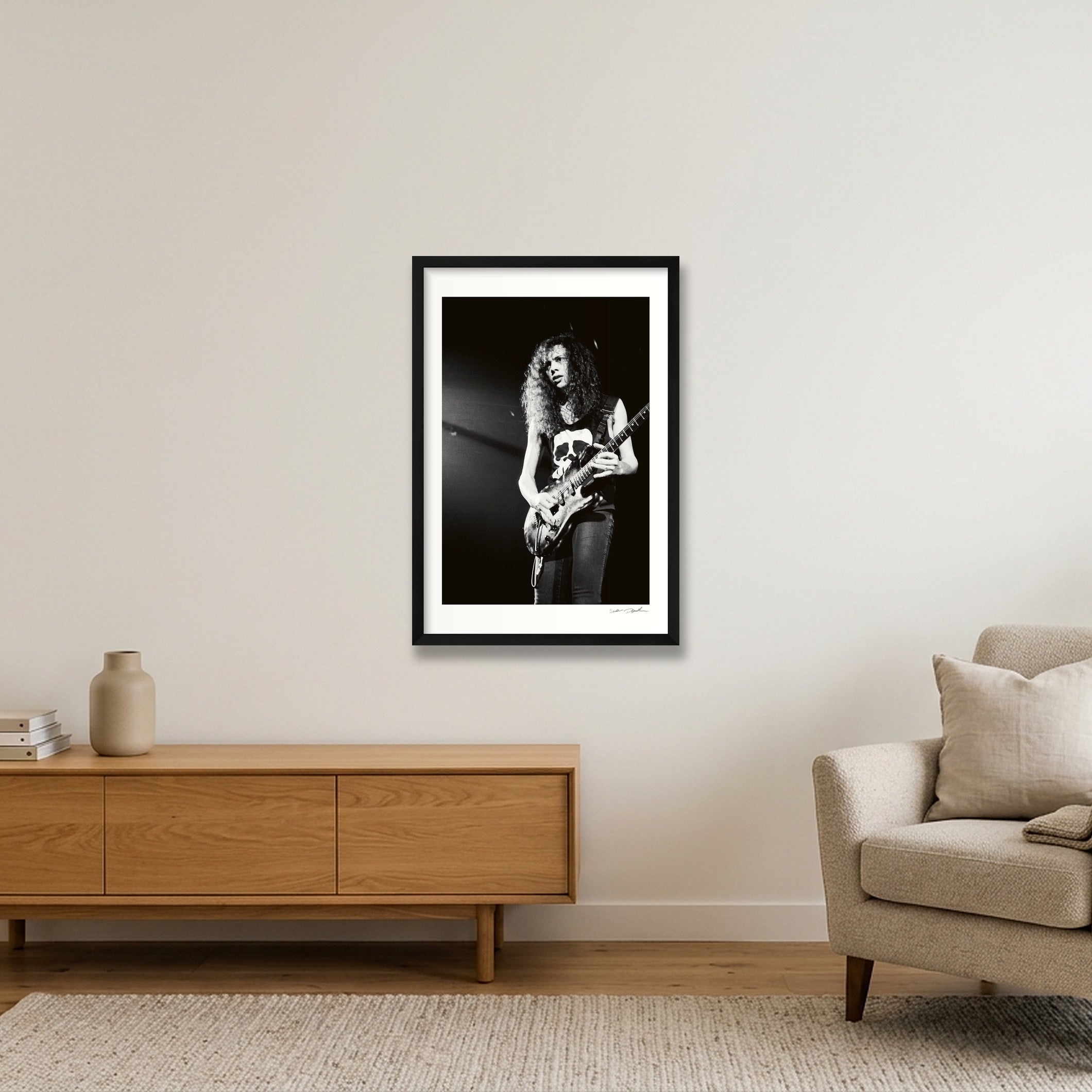 Kirk Hammett - Metallica - Texas 1989 — 40×60cm, 16×24" Black Frame