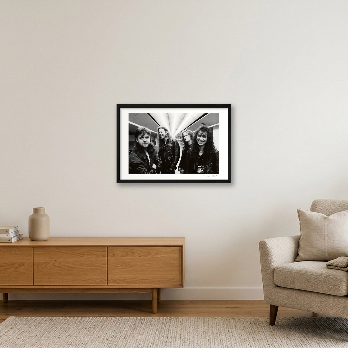 Metallica - Houston 1989 - Backstage Corridor — 60×40cm, 24×16" Black Frame