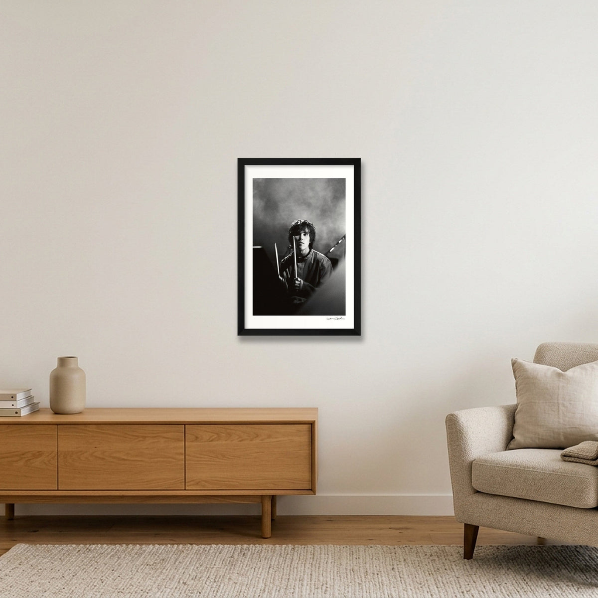 Ian Brown - Ally Pally - He Bangs The Drums — 30×45cm, 12×18" Black Frame