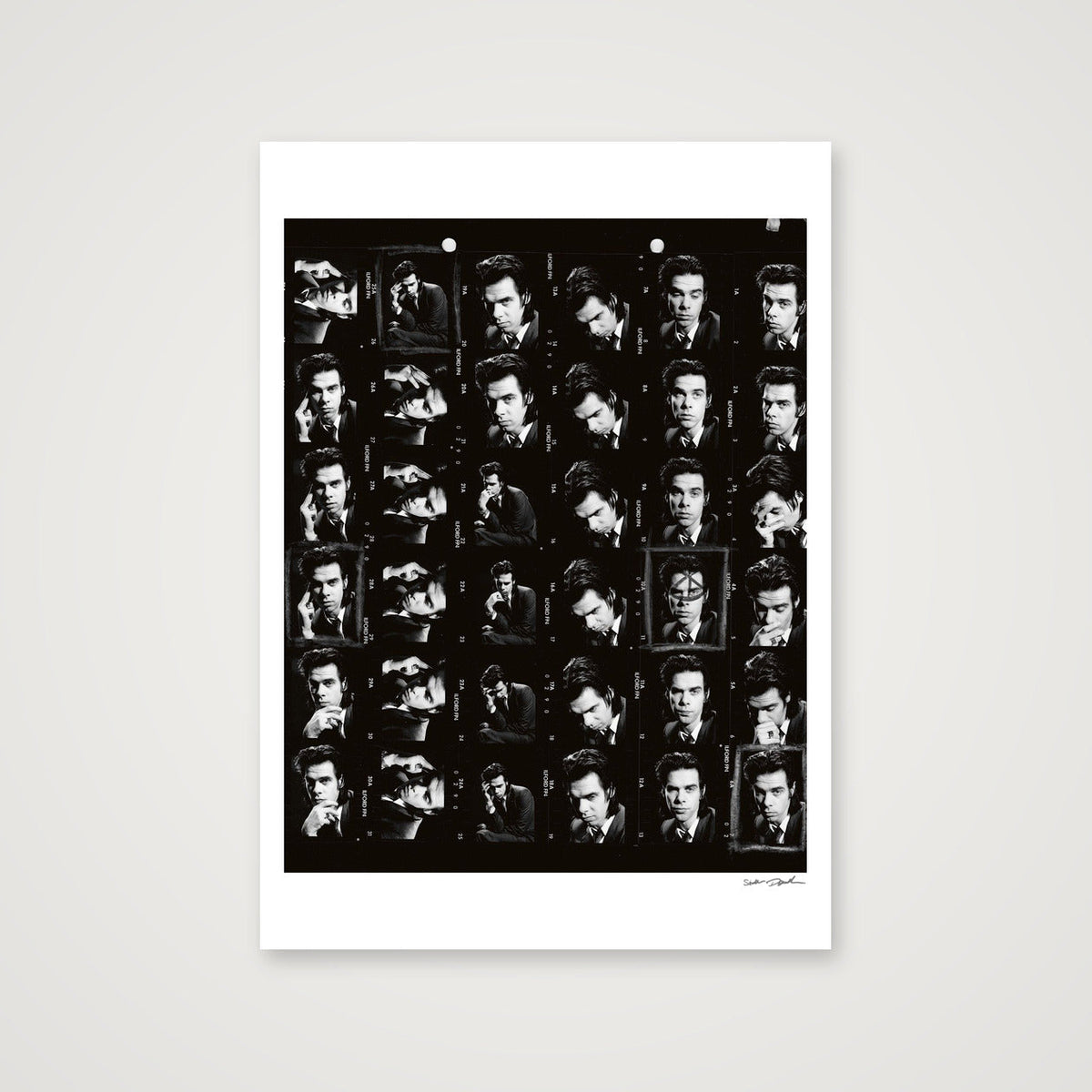 Nick Cave - Contact Sheet -1990 — A1 (59×84cm, 23×33") Print only
