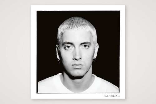 Eminem - Black & White - Black Background Look 1 — 30×30cm, 12×12" Print only