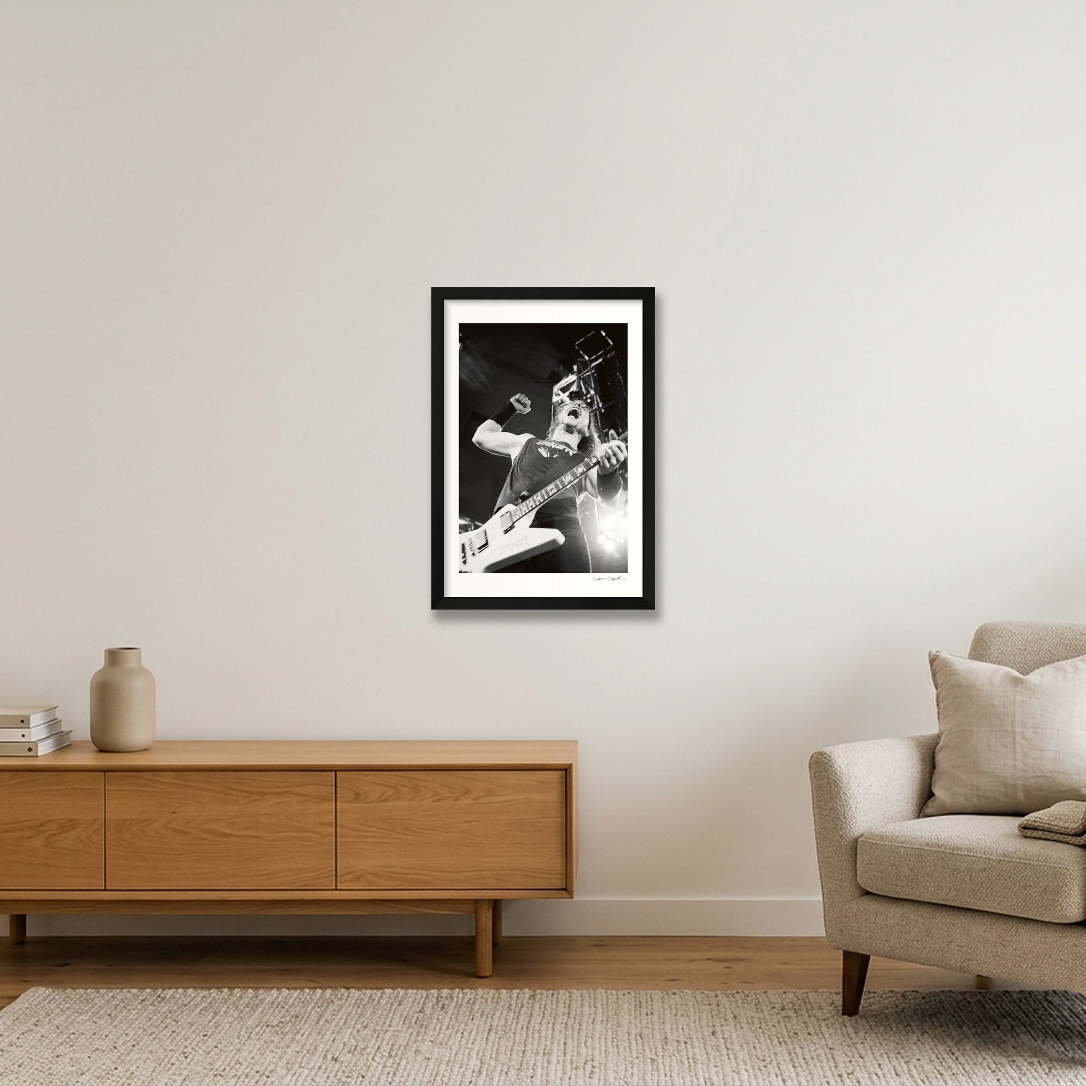 James Hetfield  - Metallica – Full Flight — 30×45cm, 12×18" Black Frame