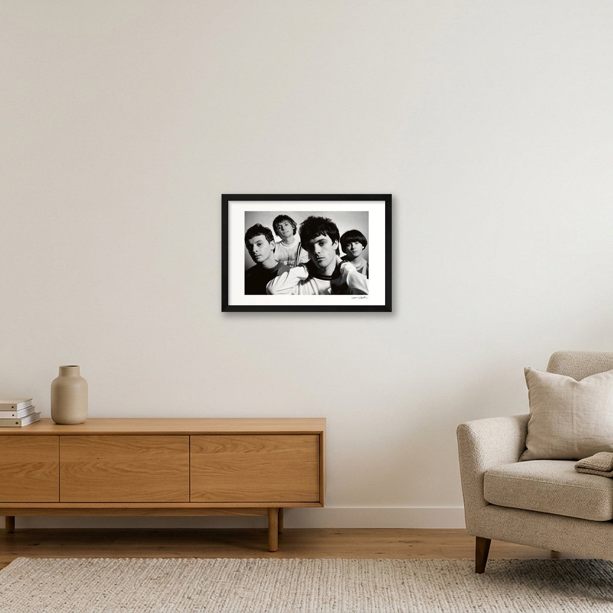 Manics - 1990 - Black & White Look 1 — 45×30cm, 18×12" Black Frame