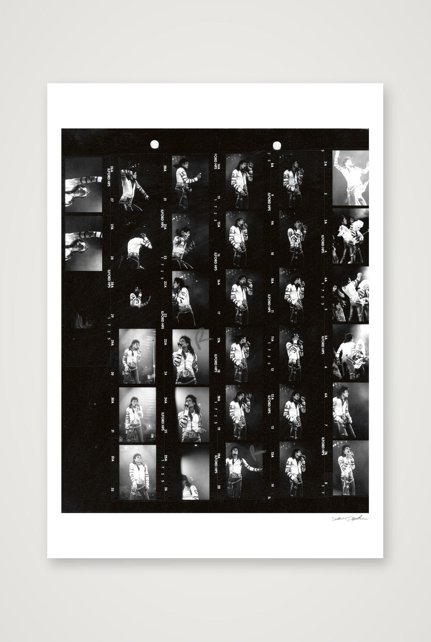 Michael Jackson - Wembley - Roll 11A Contact Sheet — A1 (59×84cm, 23×33") Print only