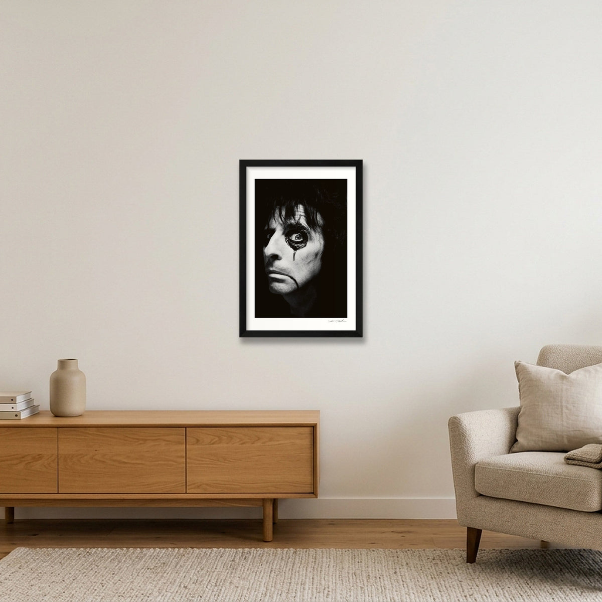 Alice Cooper AutoBiography Cover - London 1986 — 30×45cm, 12×18" Black Frame
