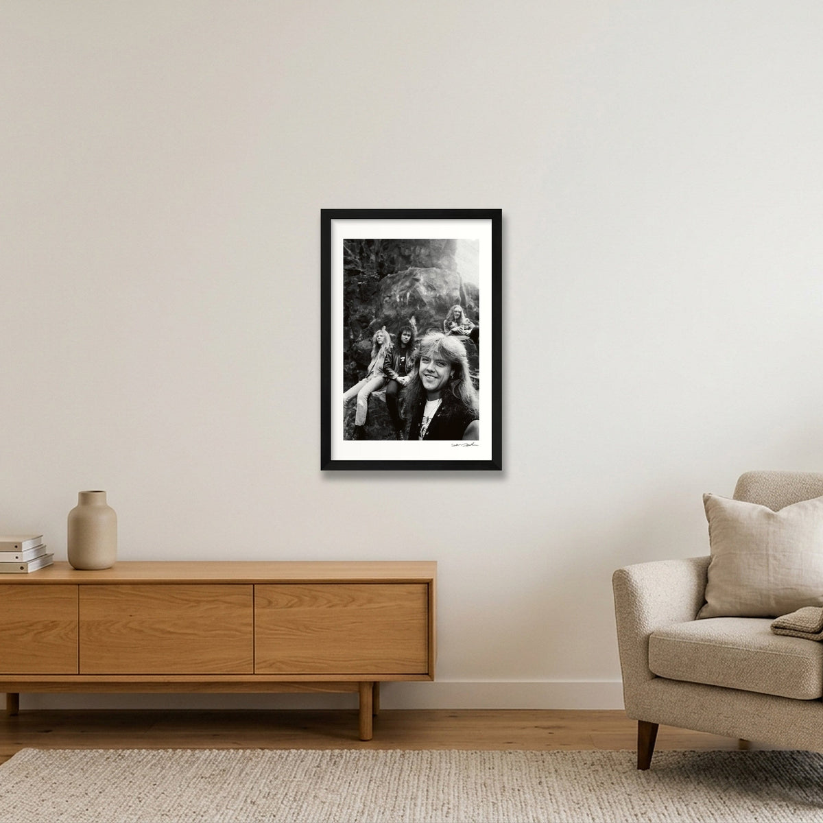 Metallica - Edinburgh 1986 - Rock Face — 30×45cm, 12×18" Black Frame