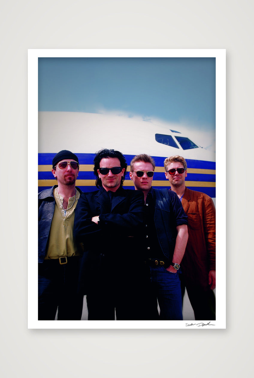 U2 - On the tarmac at Miami with a private 747 — A1 (59×84cm, 23×33") Print only