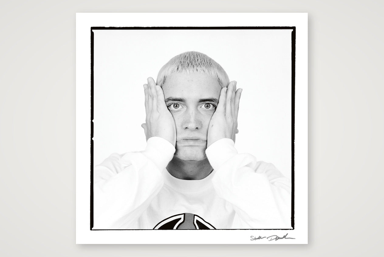 Eminem - Black & White - White Background Look 2 — 42×42cm, 17×17" Print only
